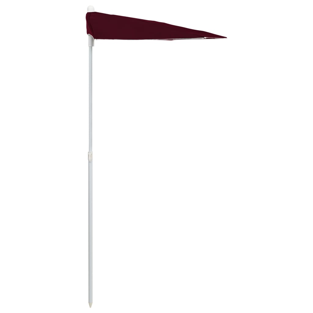 halv parasol med stang 180x90 cm bordeauxrød
