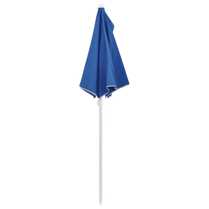 halv parasol med stang 180x90 cm azurblå