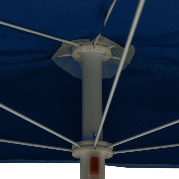 halv parasol med stang 180x90 cm azurblå