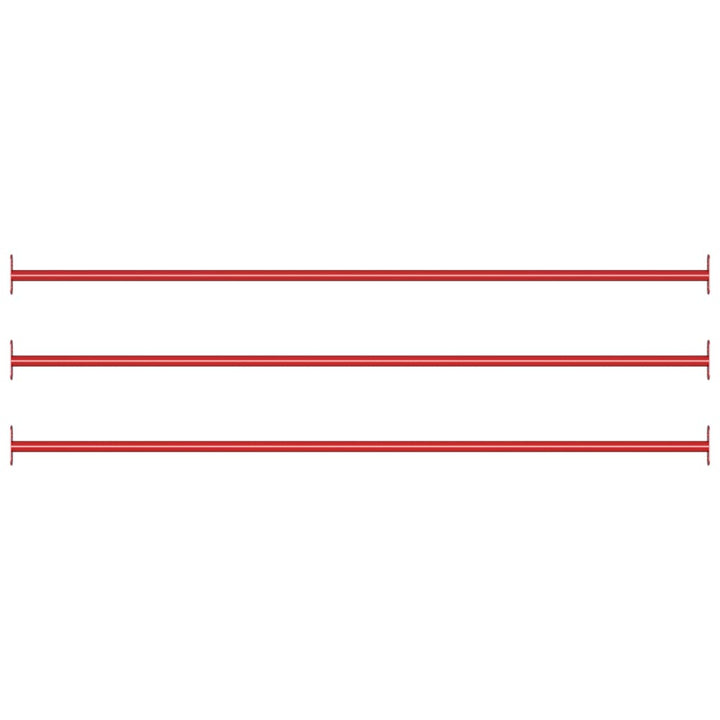 kolbøttestang 3 stk. 125 cm stål rød