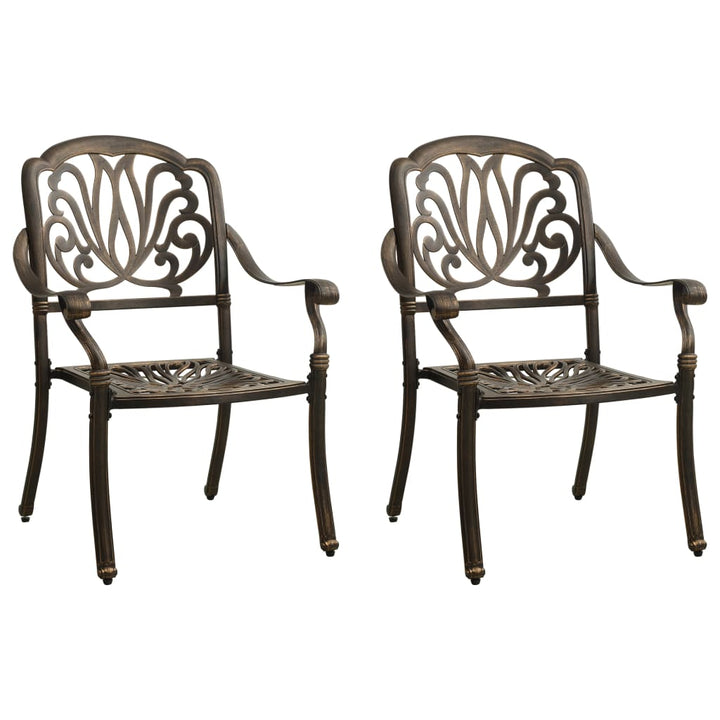 havestole 2 stk. støbt aluminium bronzefarvet