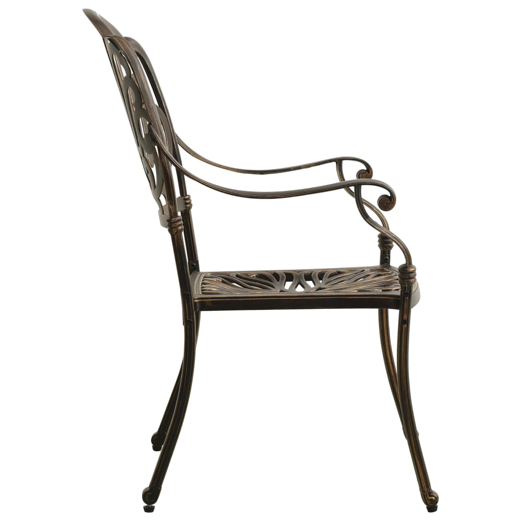 havestole 2 stk. støbt aluminium bronzefarvet