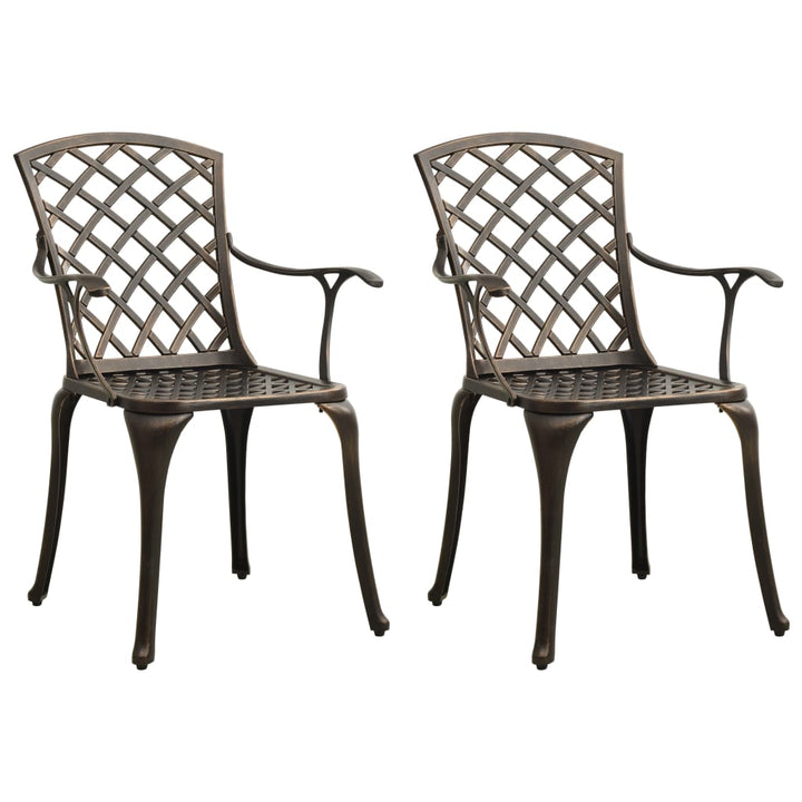 havestole 2 stk. støbt aluminium bronzefarvet