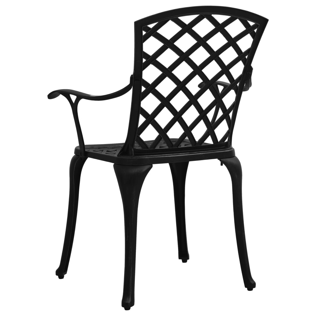 havestole 2 stk. støbt aluminium sort