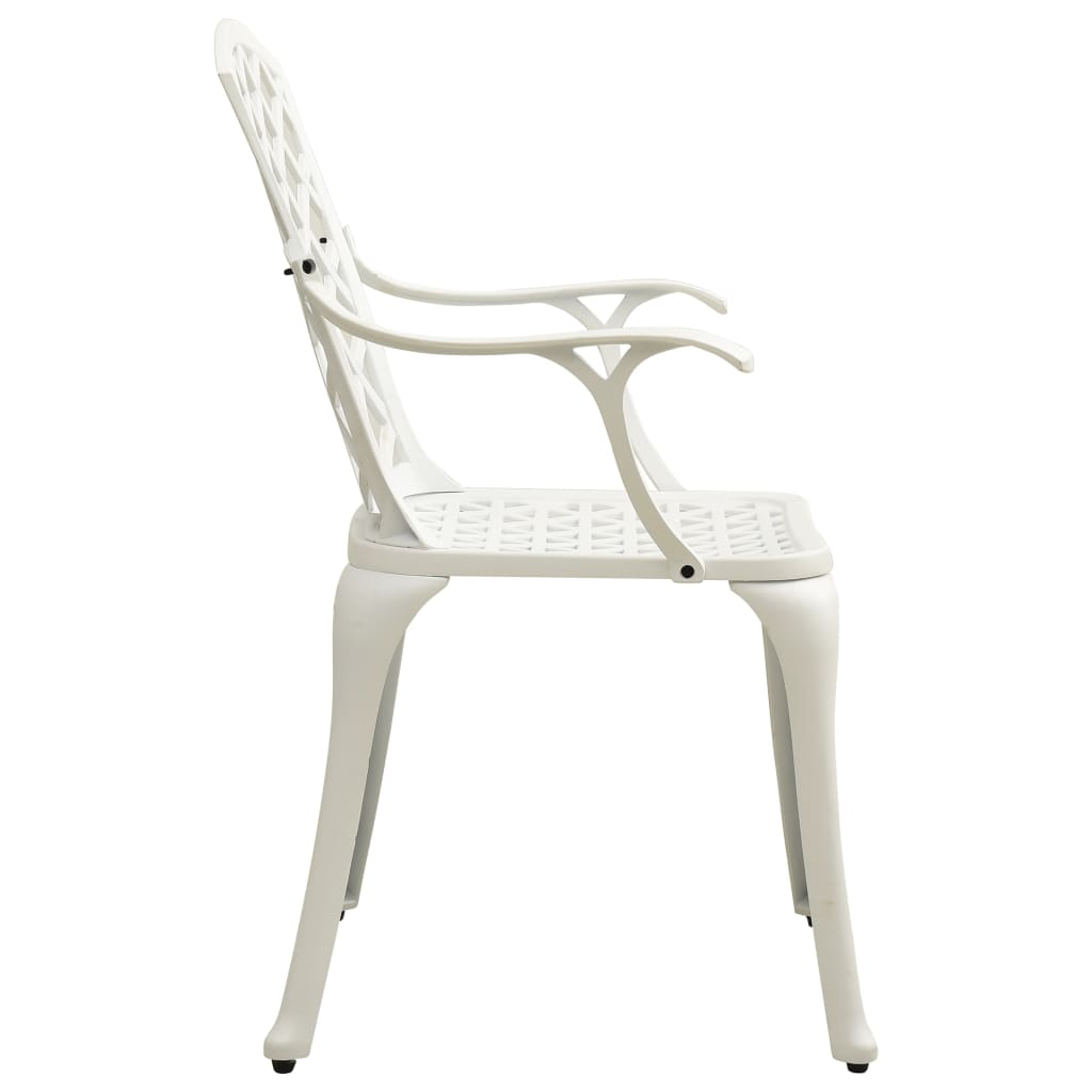 havestole 2 stk. støbt aluminium hvid