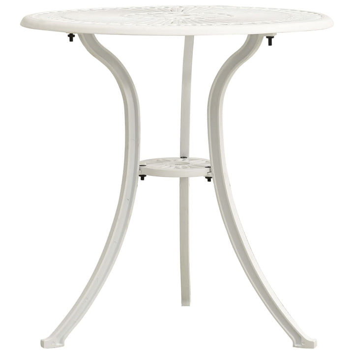 havebord 62x62x65 cm støbt aluminium hvid