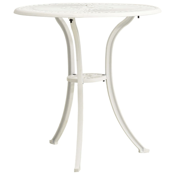 havebord 62x62x65 cm støbt aluminium hvid