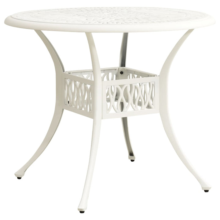 havebord 90x90x74 cm støbt aluminium hvid