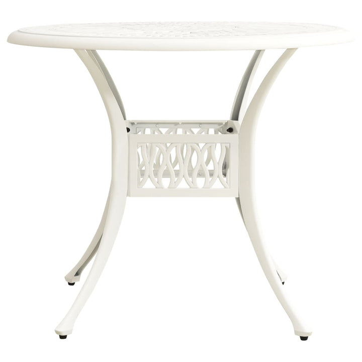havebord 90x90x74 cm støbt aluminium hvid