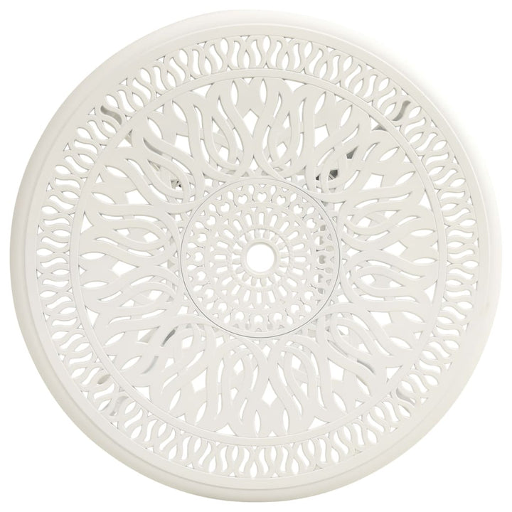 havebord 90x90x74 cm støbt aluminium hvid