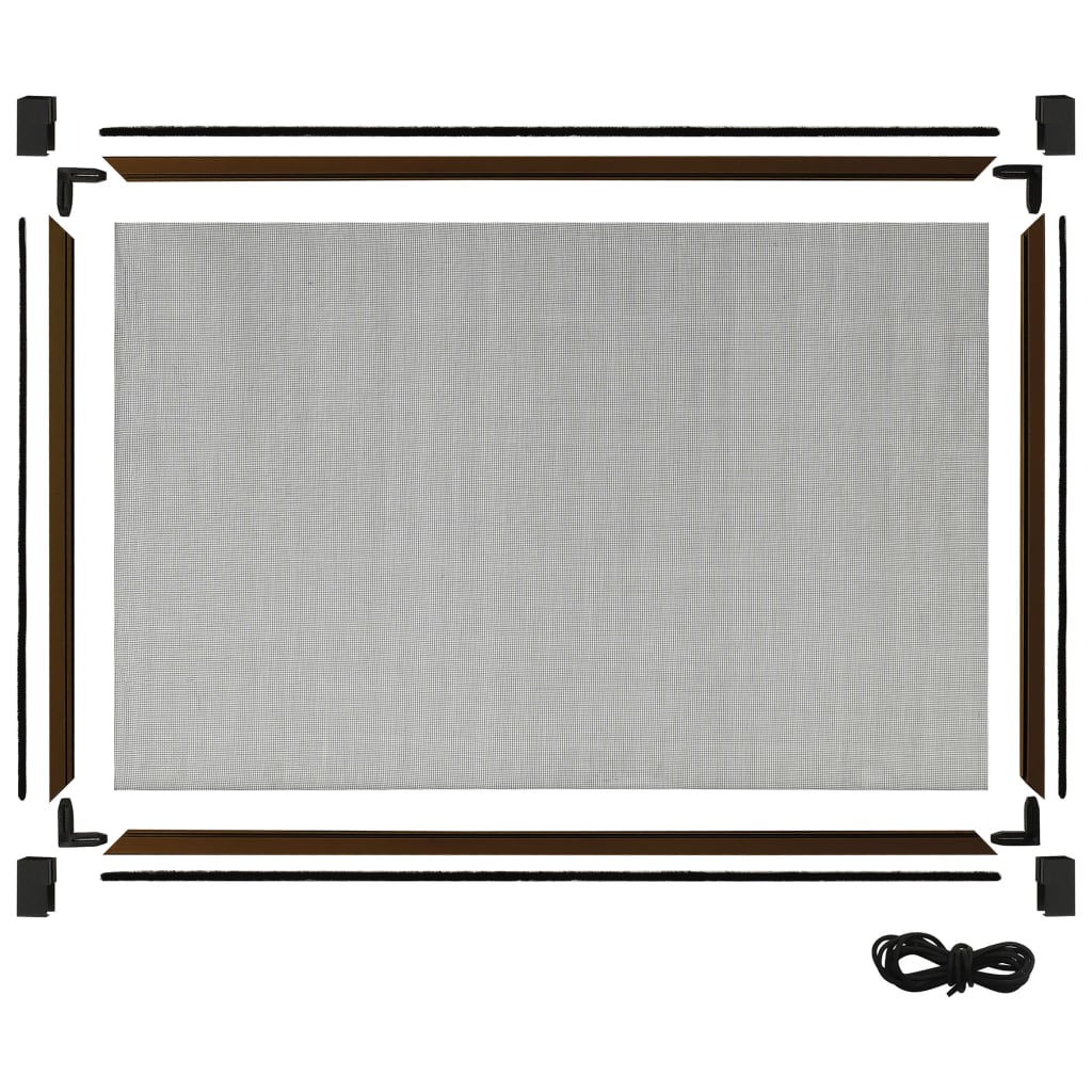 udvideligt insektnet til vinduer (75-143)x50 cm brun