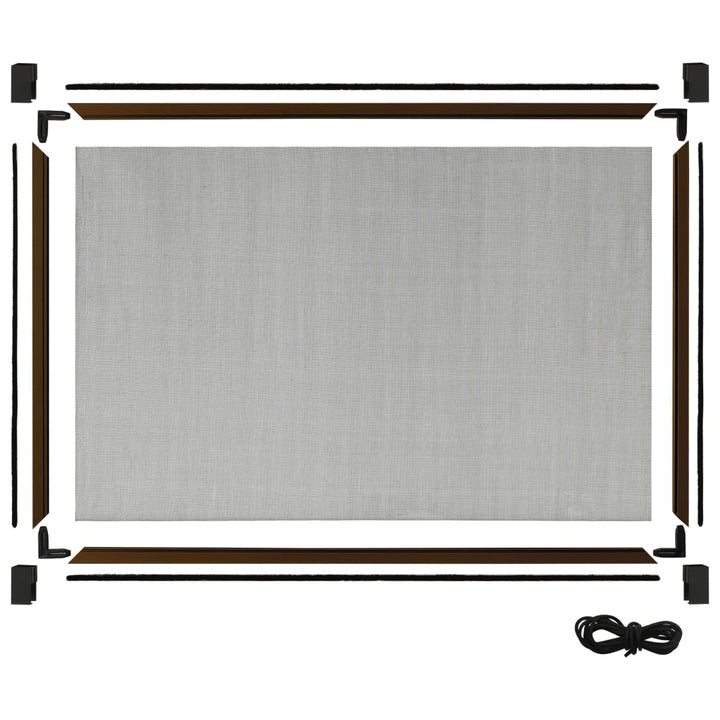 udvideligt insektnet til vinduer (75-143)x50 cm brun