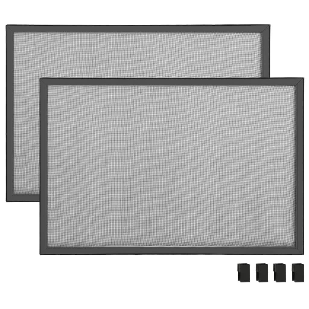 udvideligt insektnet til vinduer (75-143)x50 cm antracitgrå