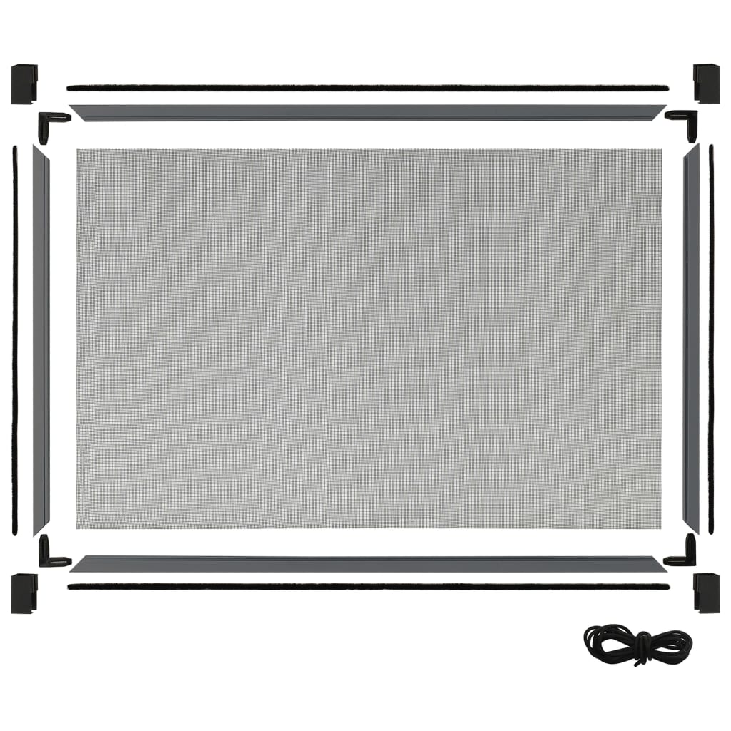 udvideligt insektnet til vinduer (75-143)x50 cm antracitgrå