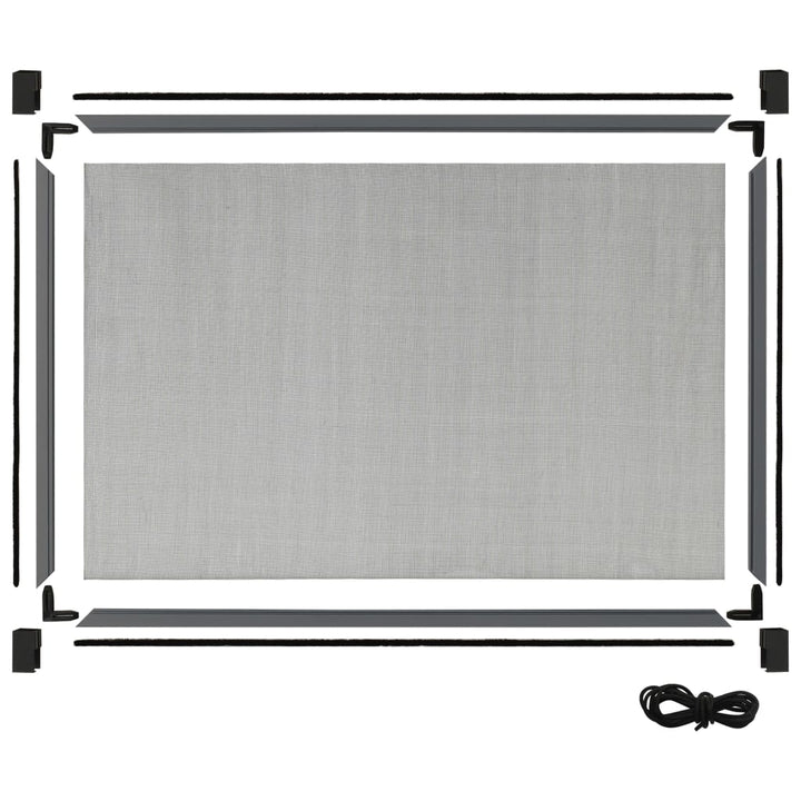 udvideligt insektnet til vinduer (75-143)x50 cm antracitgrå