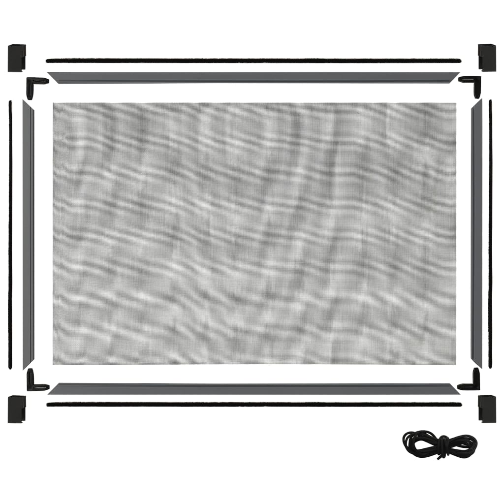 udvideligt insektnet til vinduer (100-193)x75 cm antracitgrå