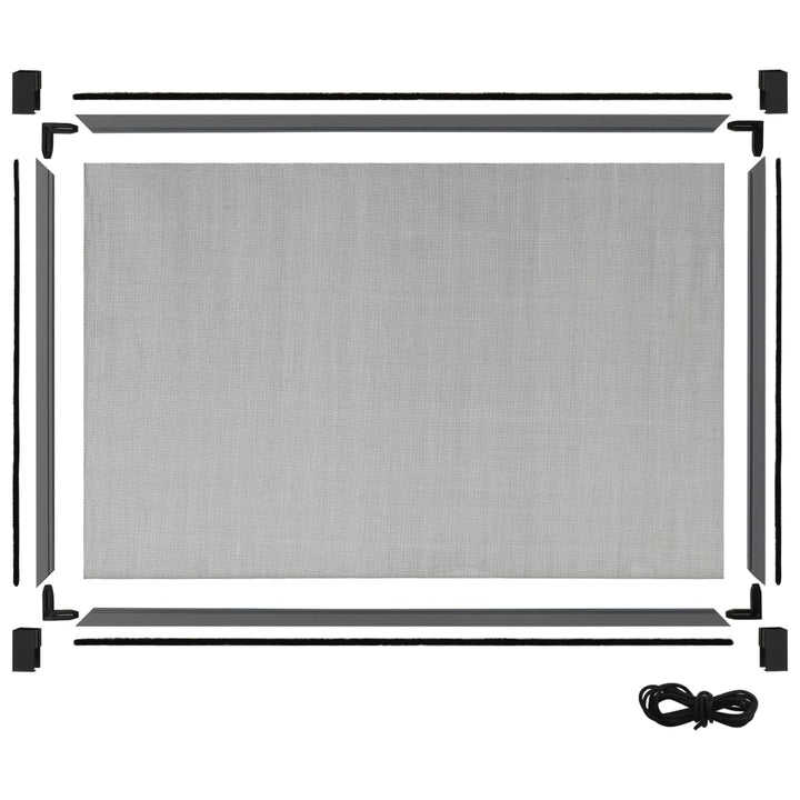 udvideligt insektnet til vinduer (100-193)x75 cm antracitgrå
