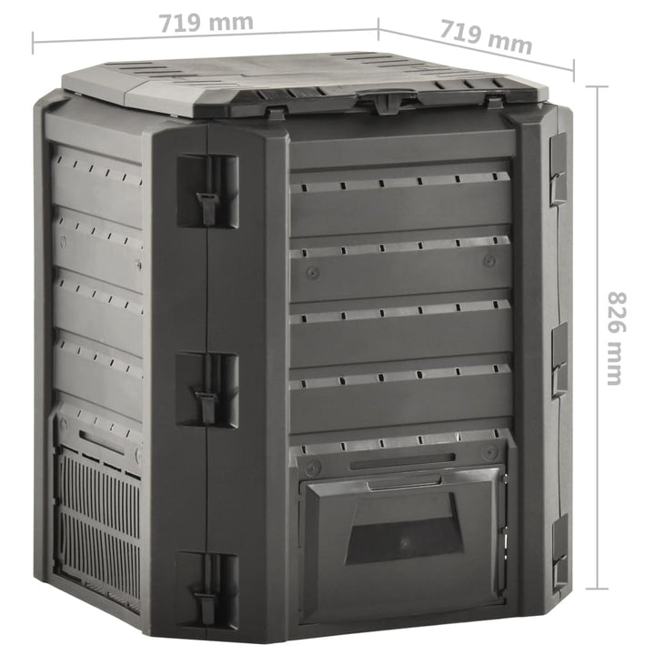 kompostbeholder 380 l sort