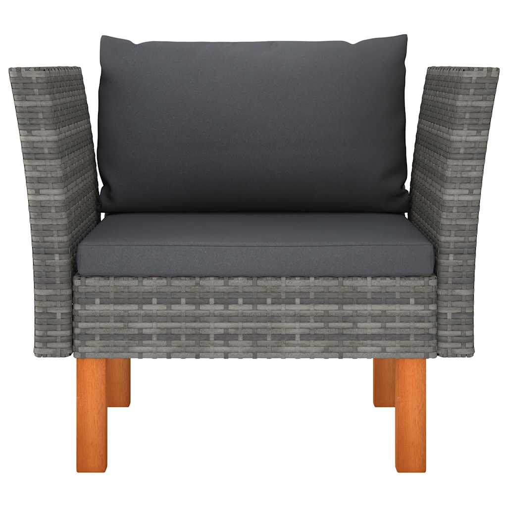 havesofa polyrattan og massivt eukalyptustræ