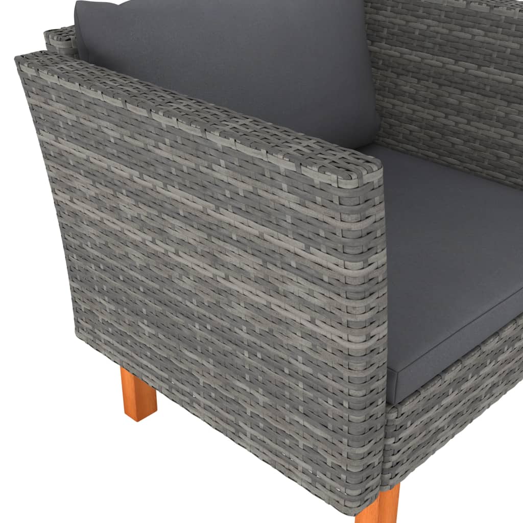 havesofa polyrattan og massivt eukalyptustræ