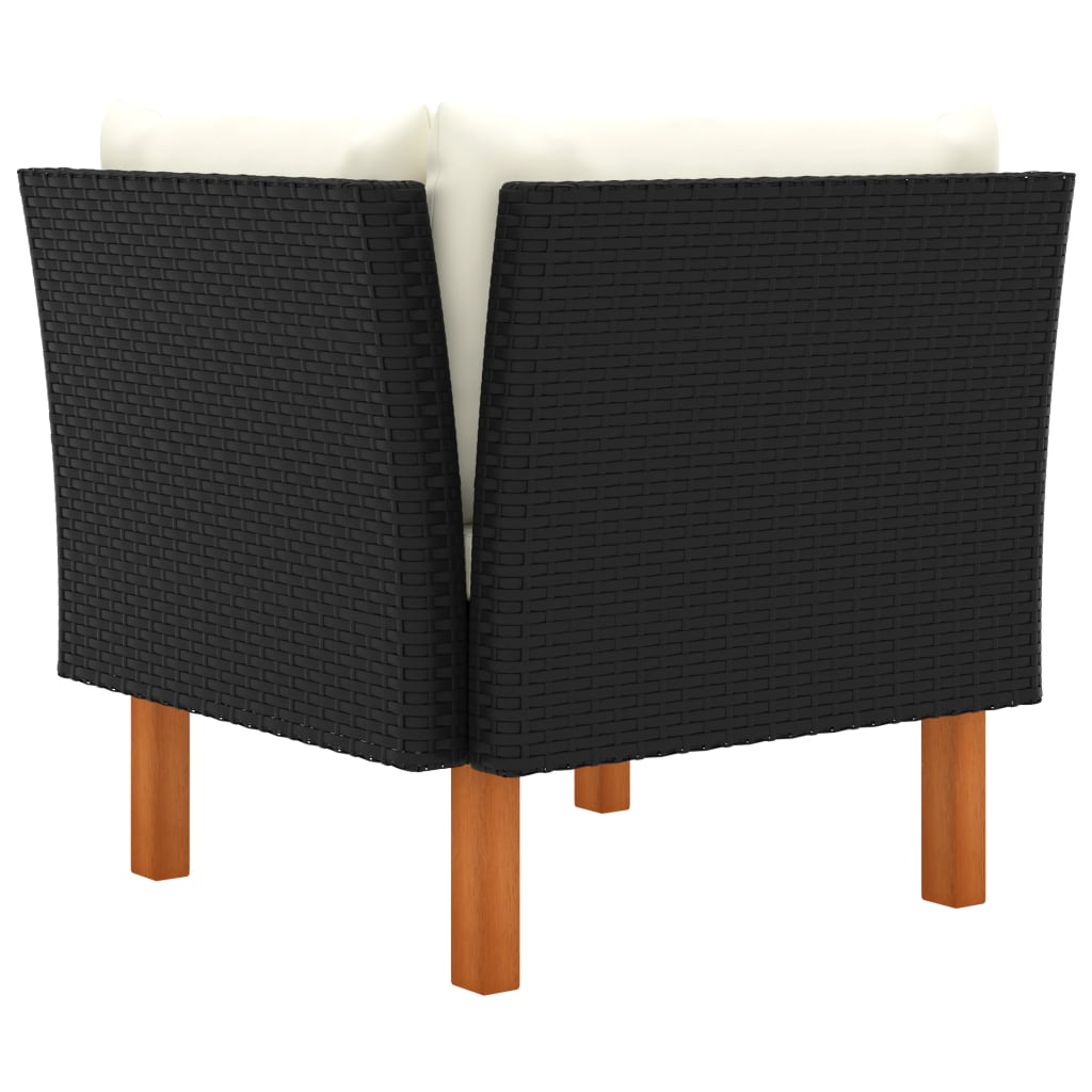 hjørnedel til sofa polyrattan og massivt eukalyptustræ