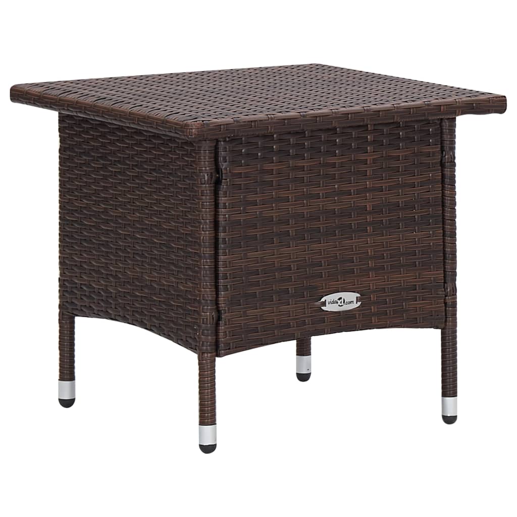 loungesæt til haven 3 dele med hynder polyrattan brun