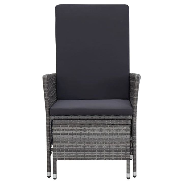 loungesæt til haven 3 dele med hynder polyrattan grå