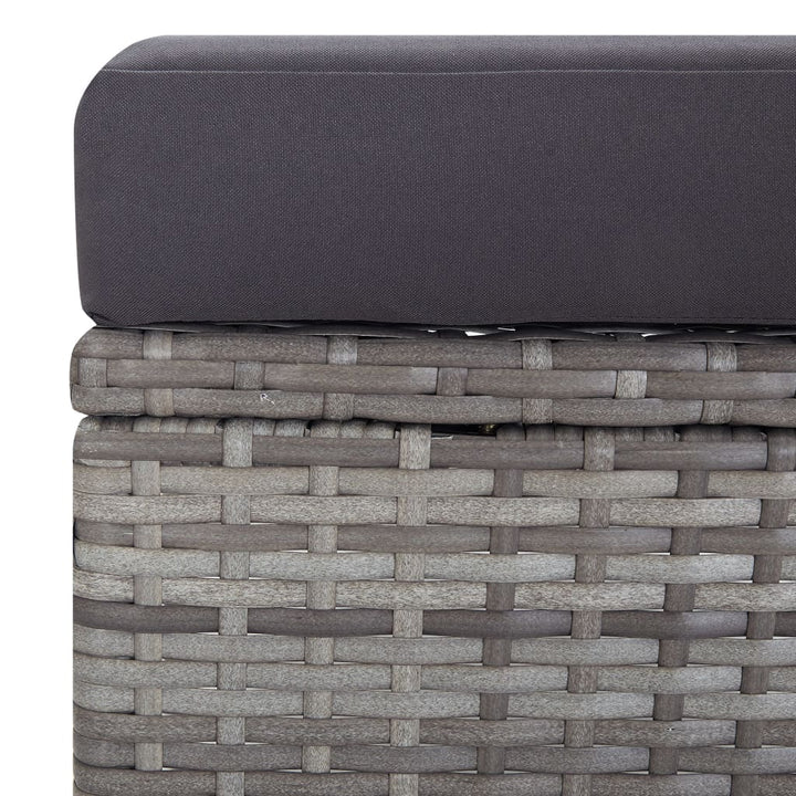 loungesæt til haven 3 dele med hynder polyrattan grå