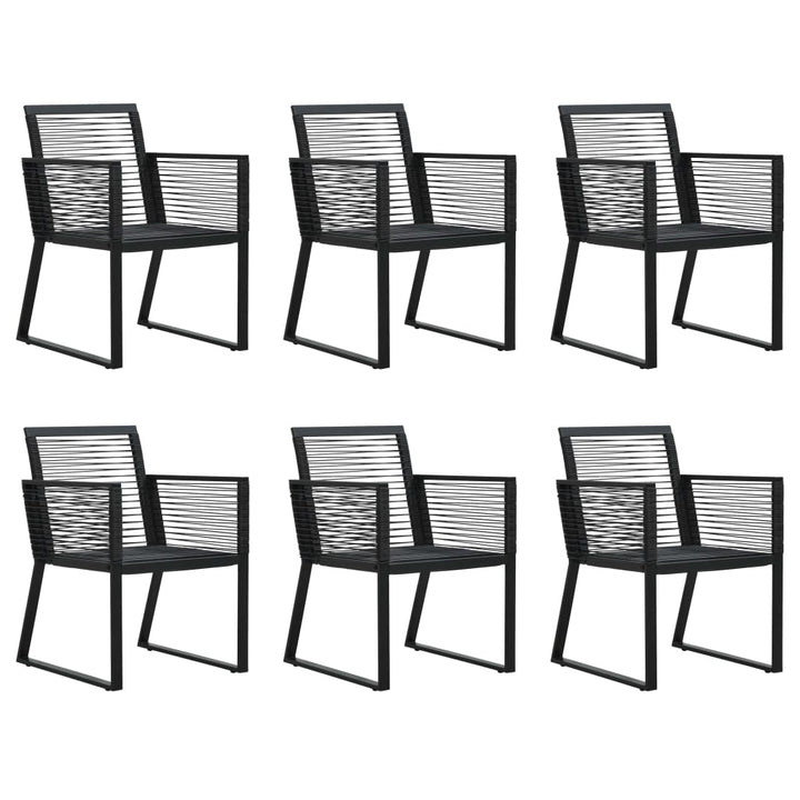 udendørs spisebordssæt 7 dele PVC-rattan sort