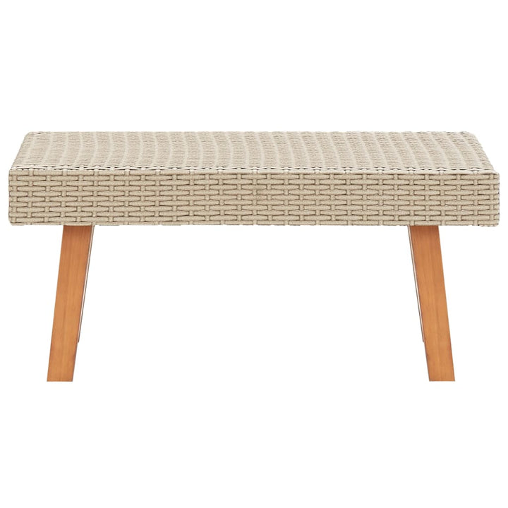 loungesæt til haven 2 dele med hynder polyrattan beige