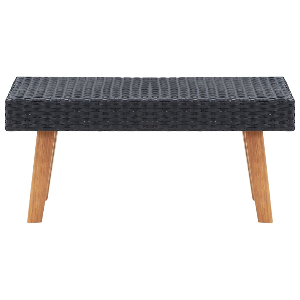 loungesæt til haven 4 dele med hynder polyrattan sort
