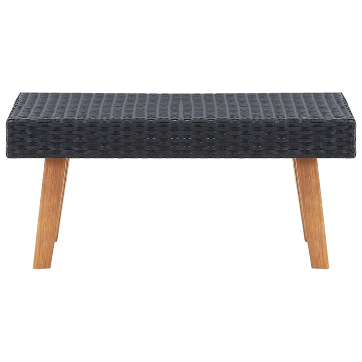 loungesæt til haven 4 dele med hynder polyrattan sort