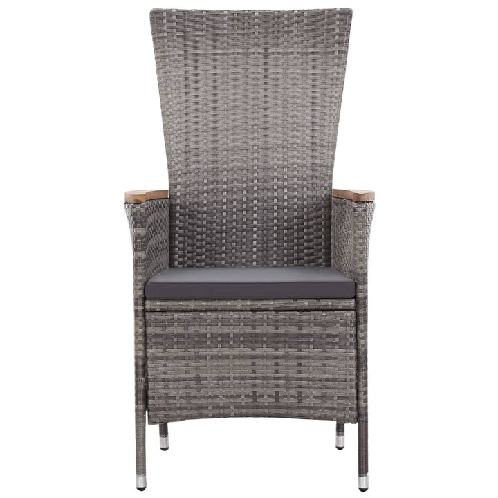 loungesæt til haven 3 dele med hynder polyrattan grå