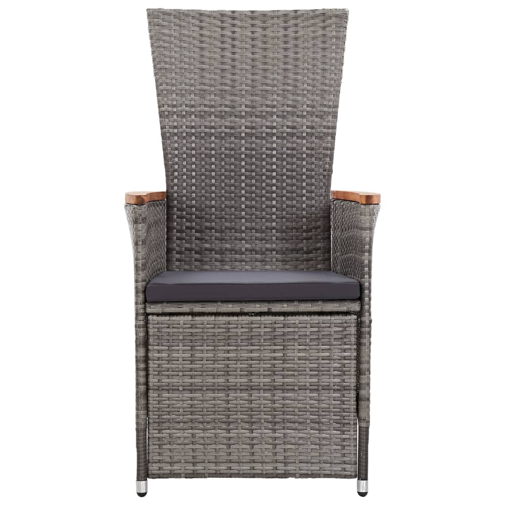 loungesæt til haven 3 dele med hynder polyrattan grå