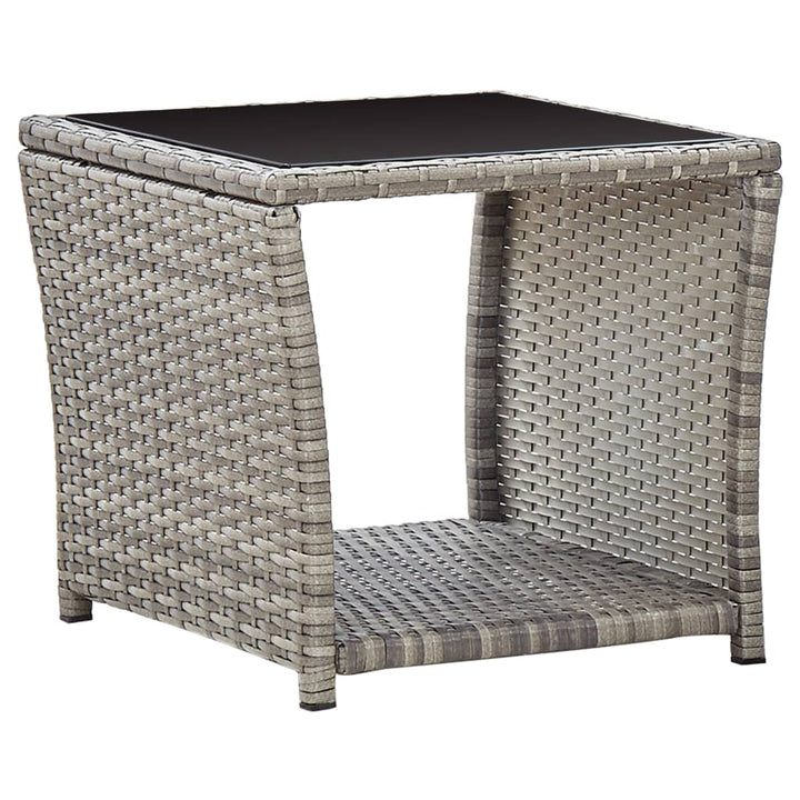 loungesæt til haven 3 dele med hynder polyrattan grå