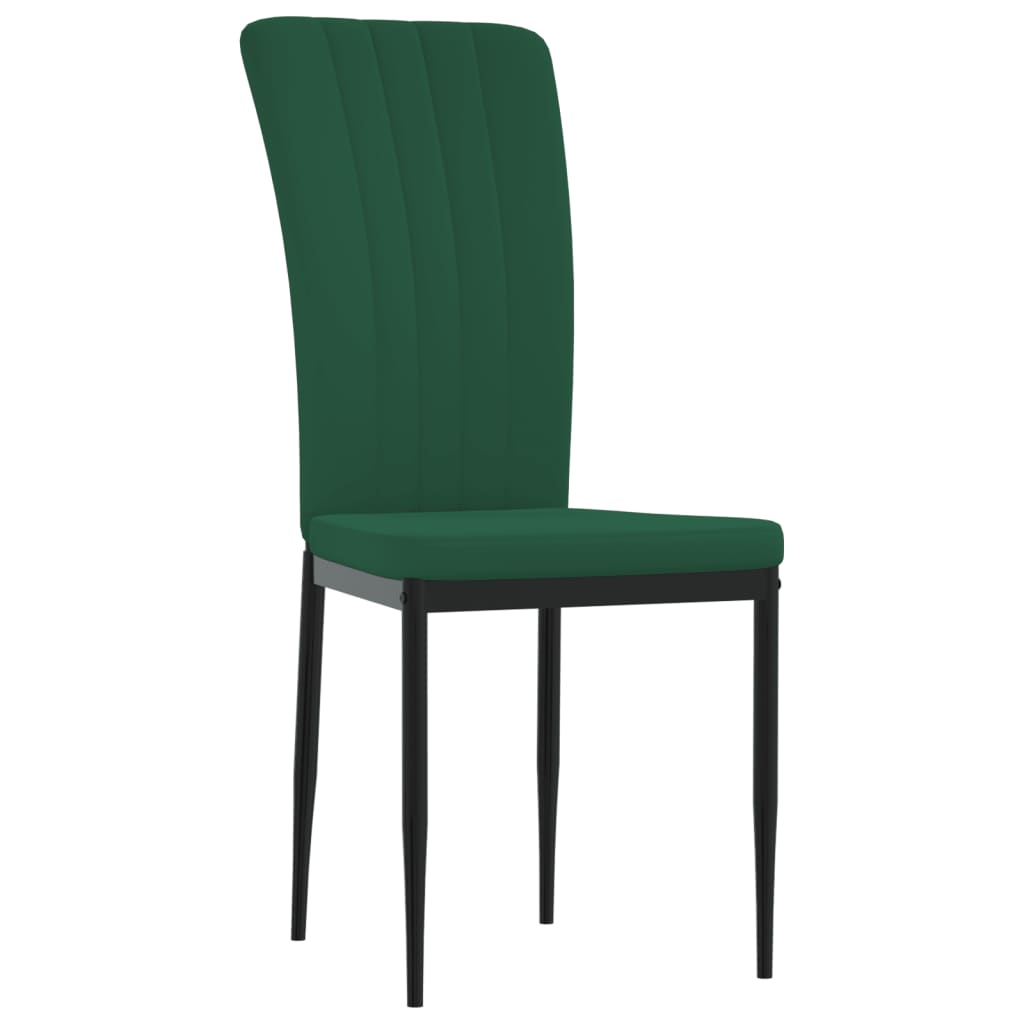 spisebordsstole 4 stk. velour mørkegrøn