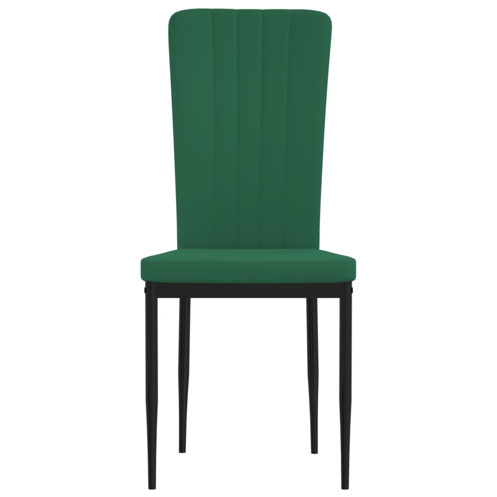 spisebordsstole 4 stk. velour mørkegrøn