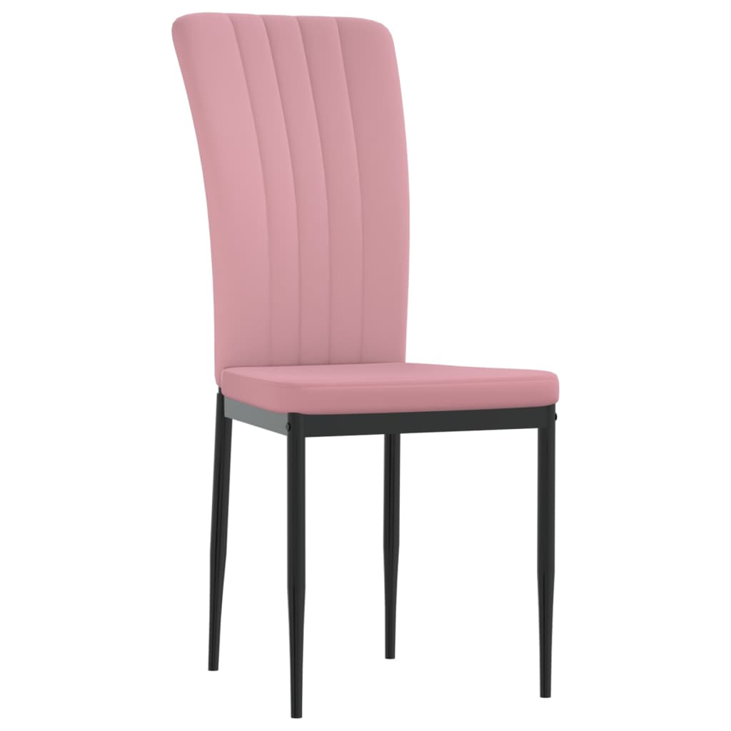 spisebordsstole 4 stk. velour lyserød