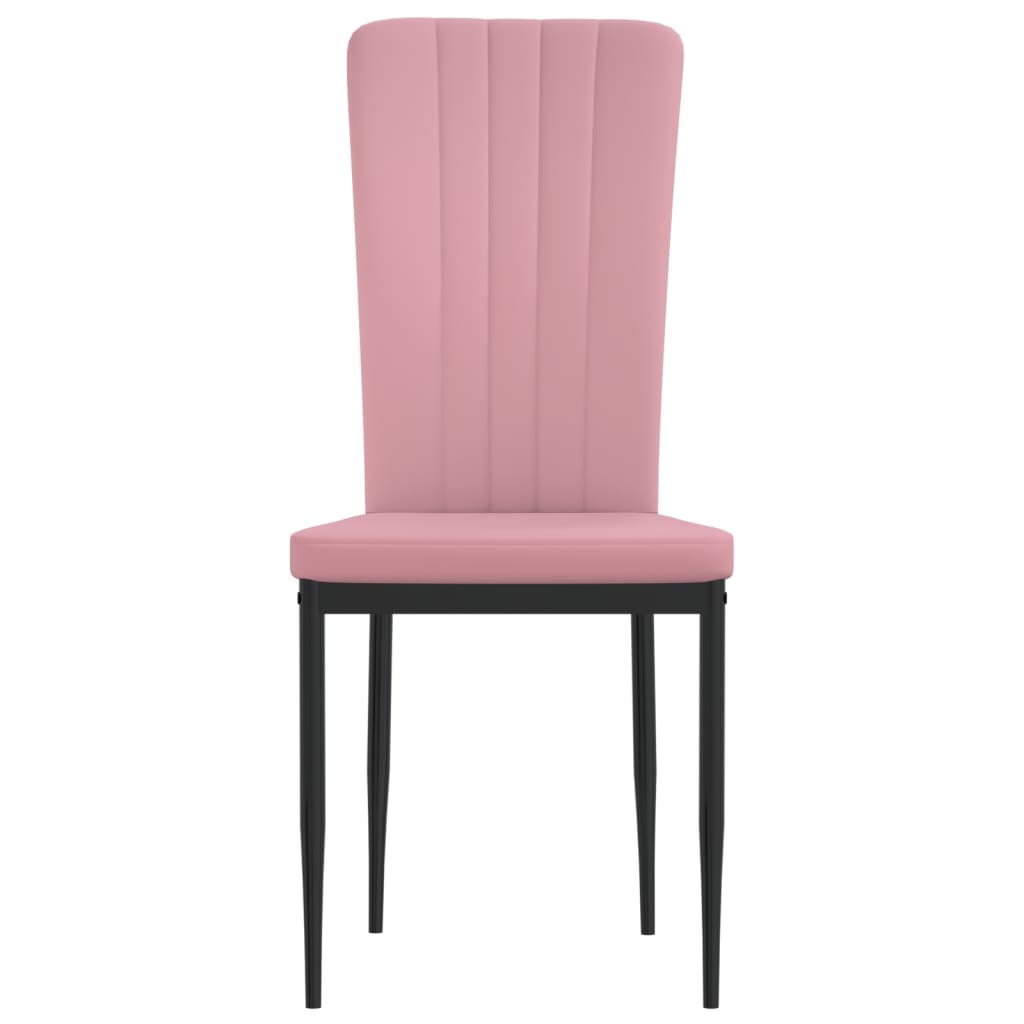 spisebordsstole 4 stk. velour lyserød