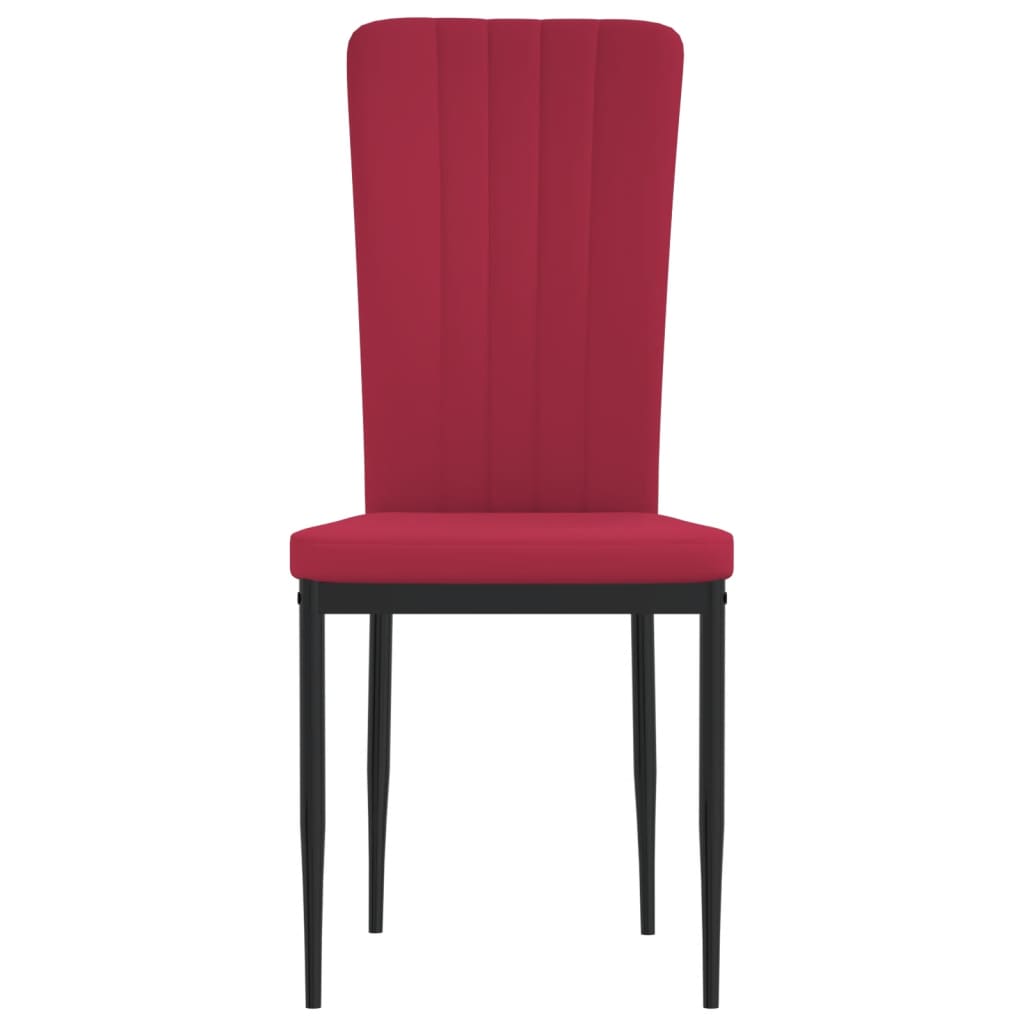 spisebordsstole 4 stk. velour vinrød