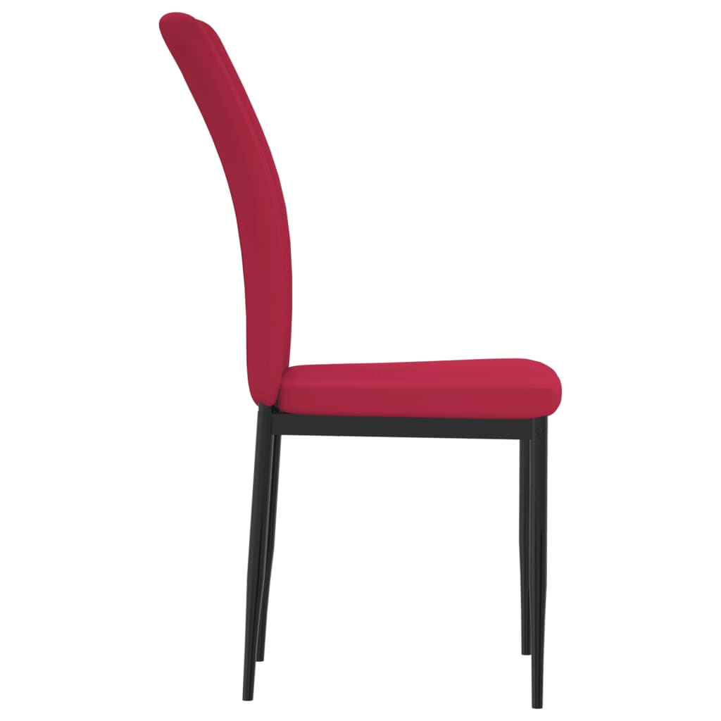 spisebordsstole 4 stk. velour vinrød