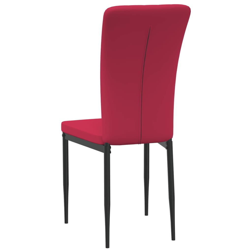 spisebordsstole 4 stk. velour vinrød