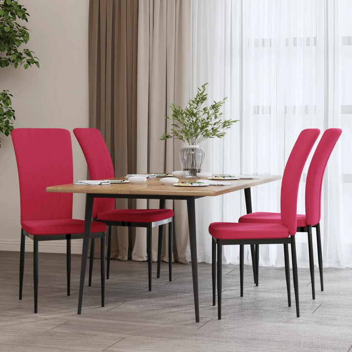 spisebordsstole 4 stk. velour vinrød