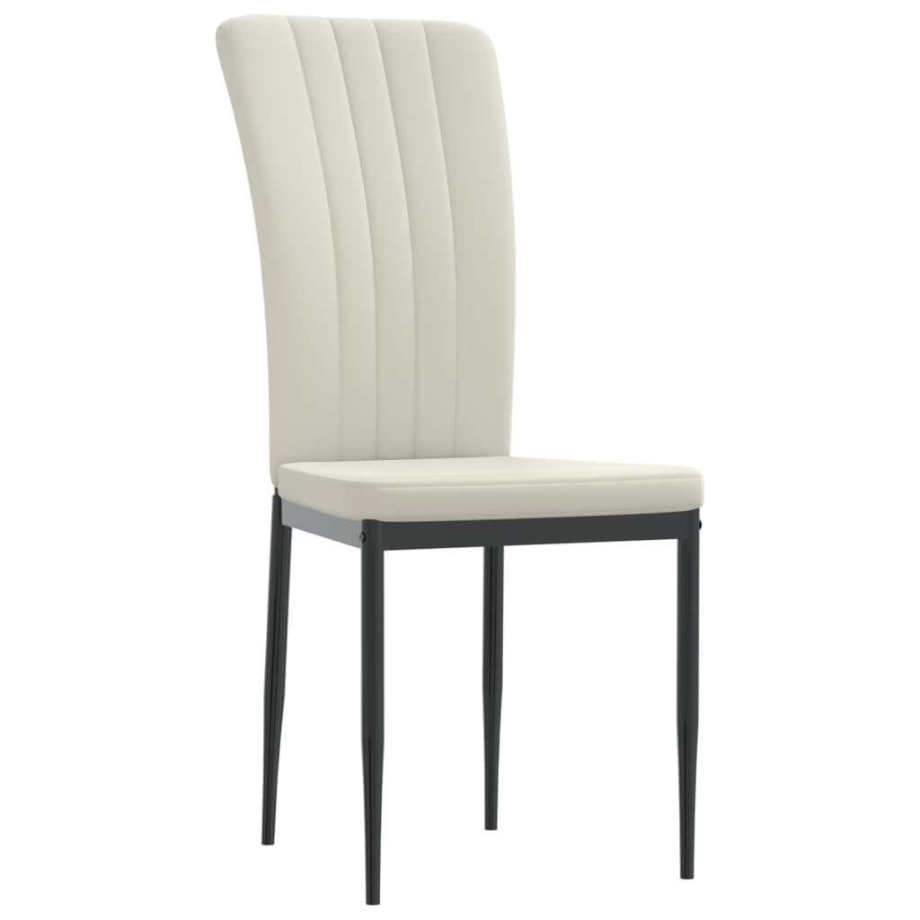 spisebordsstole 4 stk. velour cremefarvet
