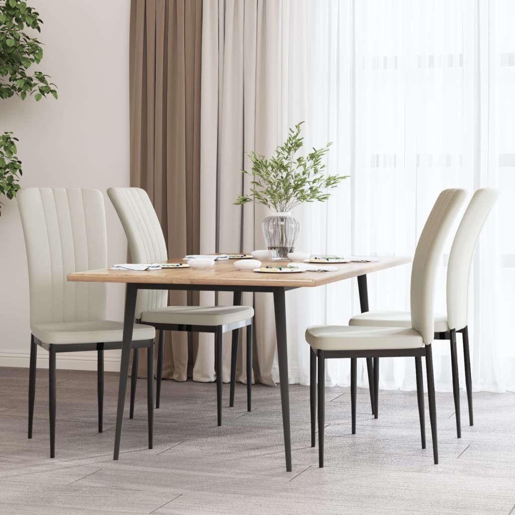 spisebordsstole 4 stk. velour cremefarvet