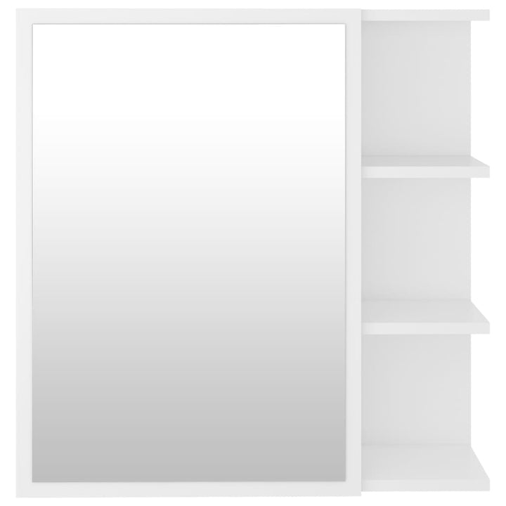 badeværelsesskab med spejl 62,5x20,5x64 cm konstrueret træ hvid