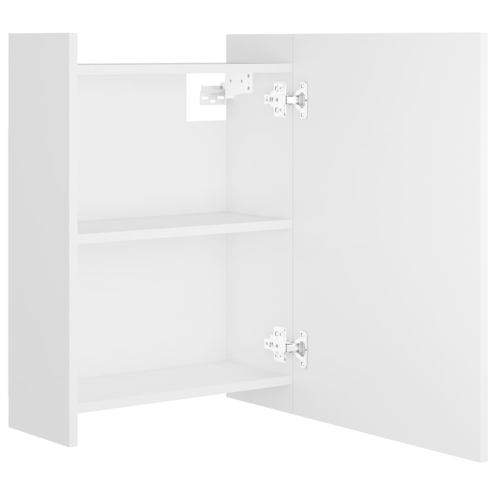 badeværelsesskab med spejl 62,5x20,5x64 cm konstrueret træ hvid