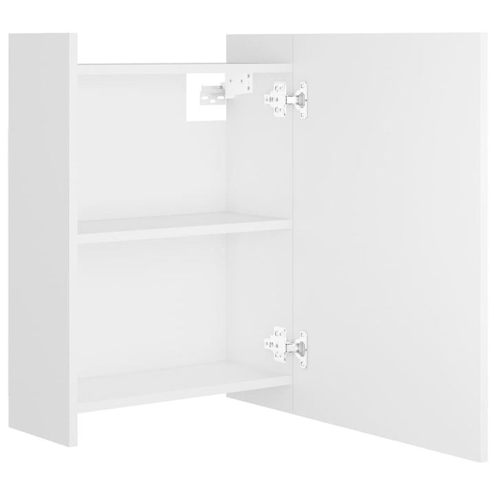 badeværelsesskab med spejl 62,5x20,5x64 cm konstrueret træ hvid