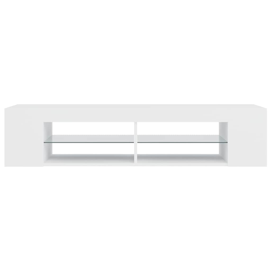 tv-skab med LED-lys 135x39x30 cm hvid