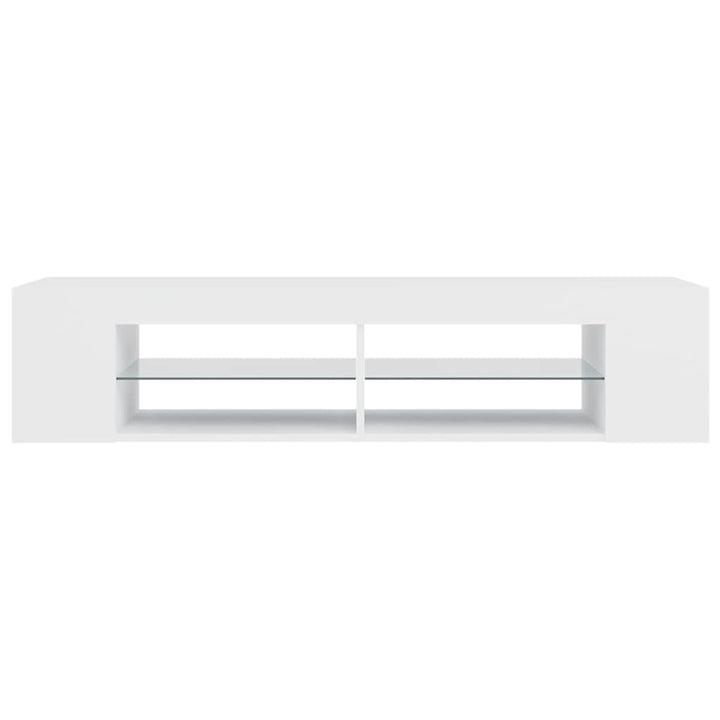 tv-skab med LED-lys 135x39x30 cm hvid